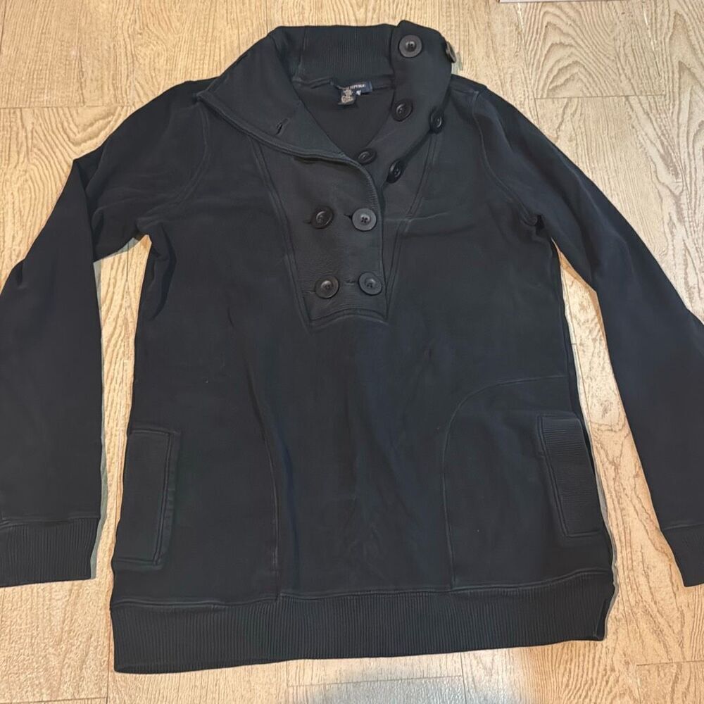 Banana republic stretch cotton black collared‎ shirt size small